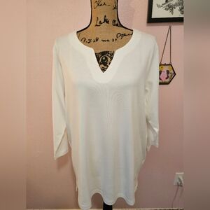 Womens Orvis White Hi Low Tunic